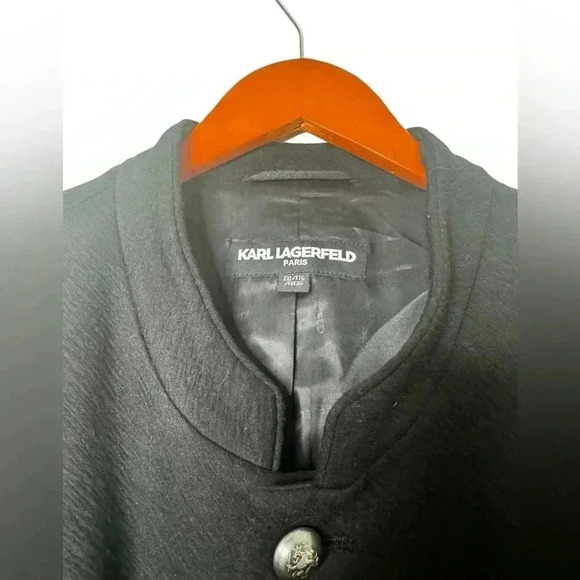 KARL LAGERFELD BLACK OFFICER’S COAT SIZE XXL - Picture 12 of 15